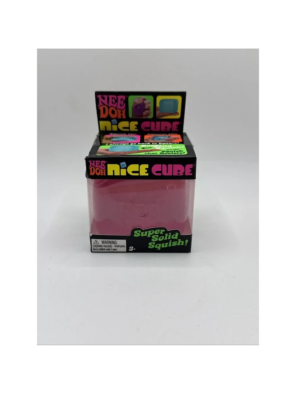 Schylling NeeDoh Nice Cube Pink Super Solid Squish Fidget Stress Toy 26060YP NEW